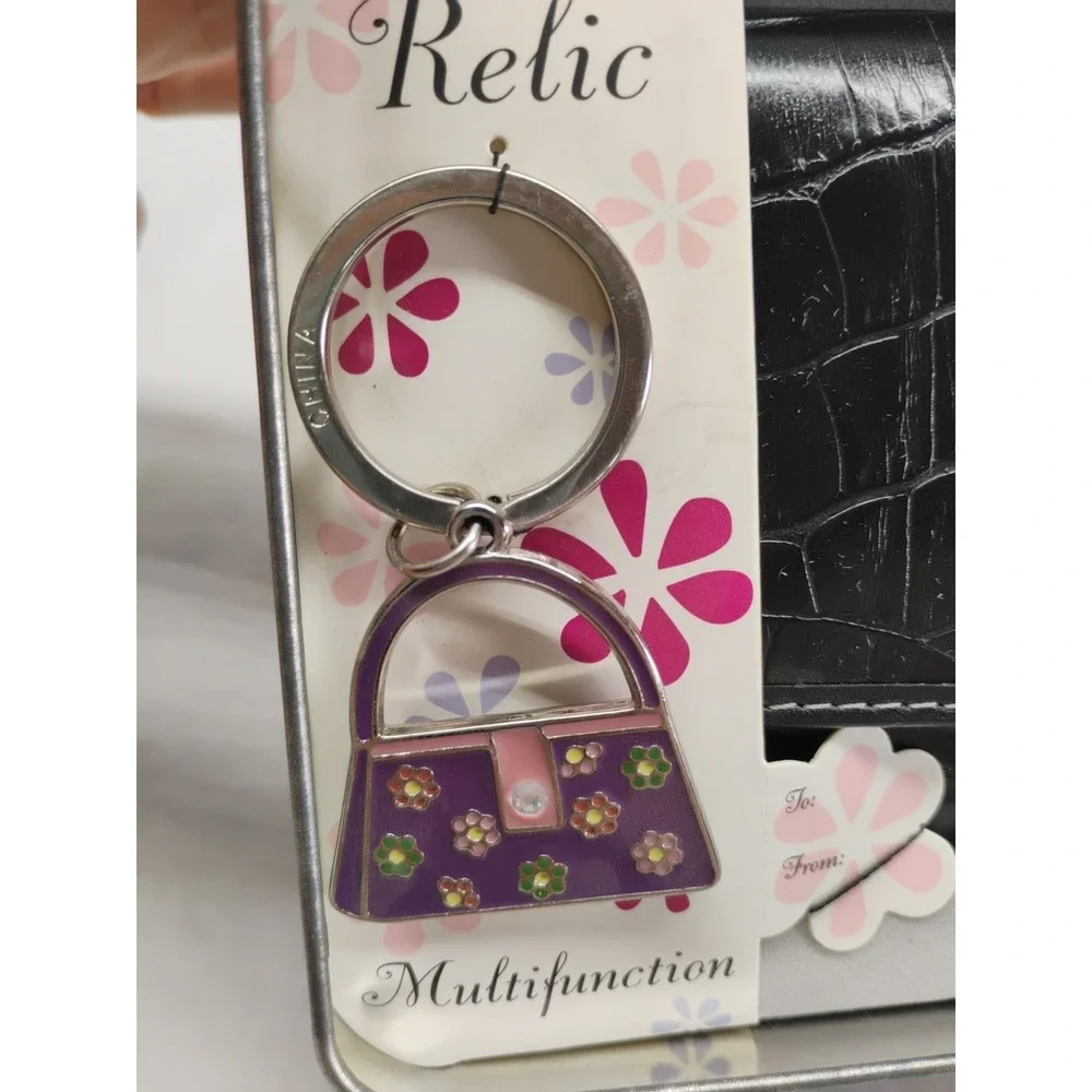 Relic Womens Wallet & Purse Keychain Gift‎ Set In Tin Brand New